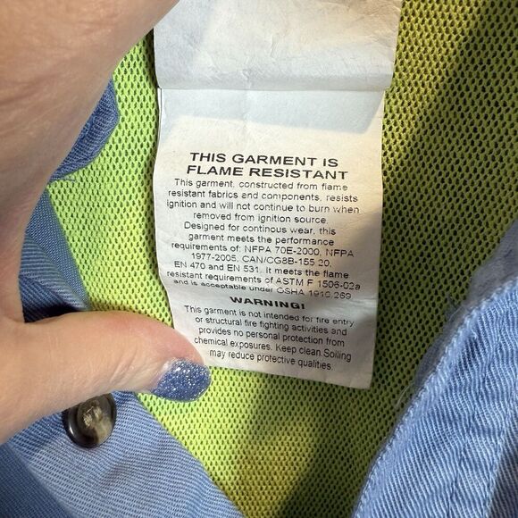 MCR Safety CAT2 Summit Breeze Fire Resistant Shirt 2XLT Blue Welding Mechanic - Picture 11 of 16